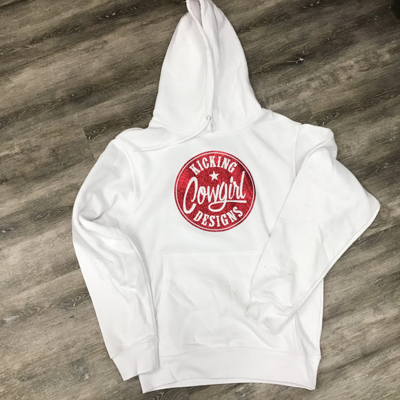 KCD Women’s Hoodie - Philly Red Sparkle / White