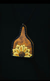 Sunflower CowTag Leather Necklace