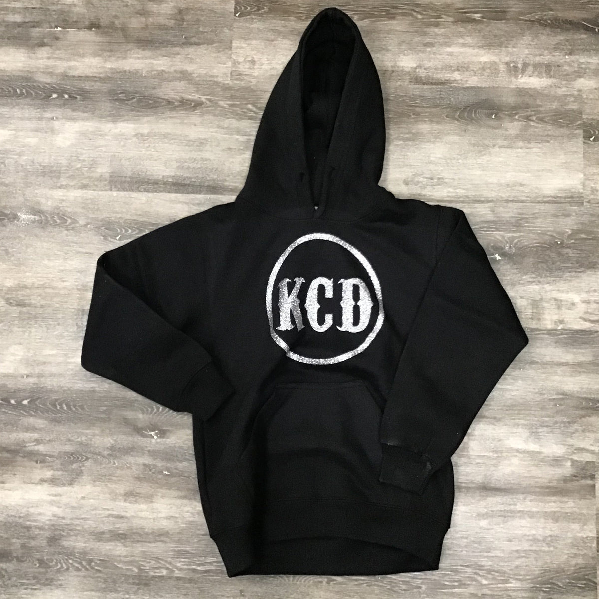 Youth Black Hoodie - KCD Rainbow Silver