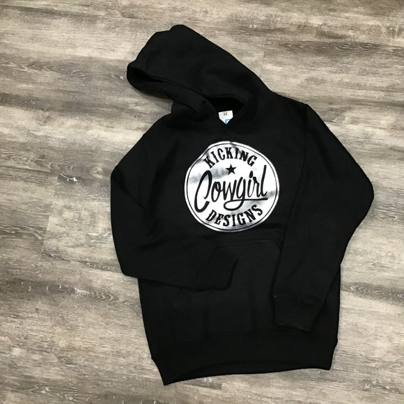 Youth Black Hoodie - Cowgirl Philly Silver Star