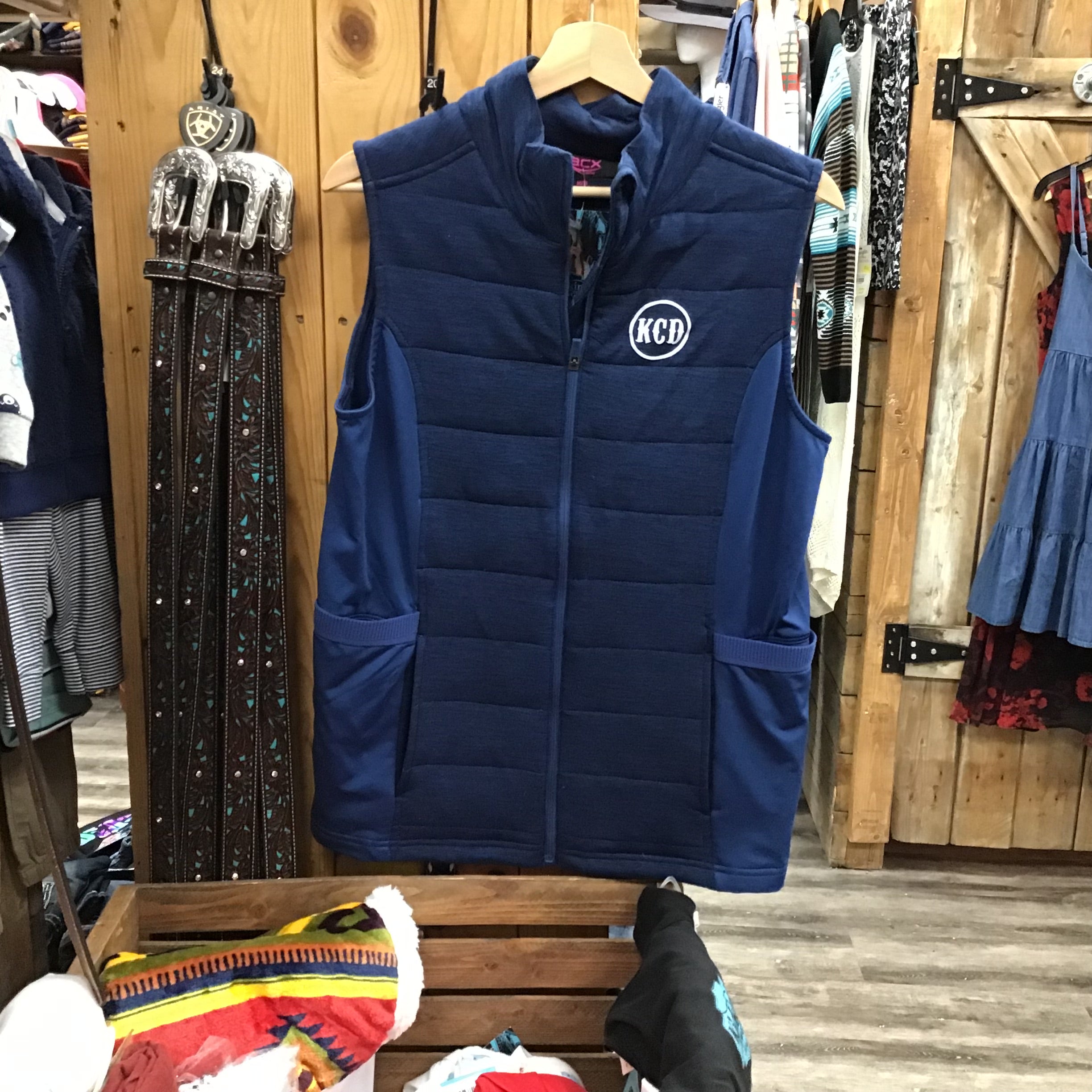 Navy Women’s Vest KCD White Sparkle - size MEDIUM