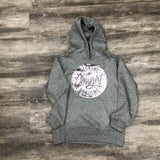 Youth Grey Hoodie -Philly Silver/ Pink