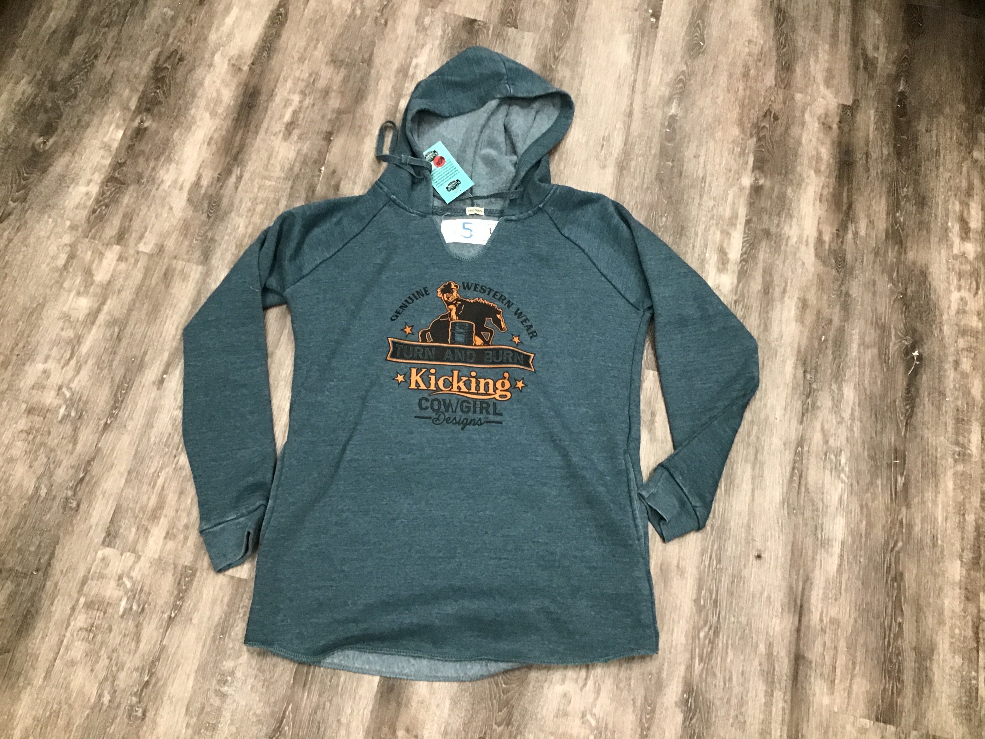Women’s Teal Hoodie - “Turn and Burn”
