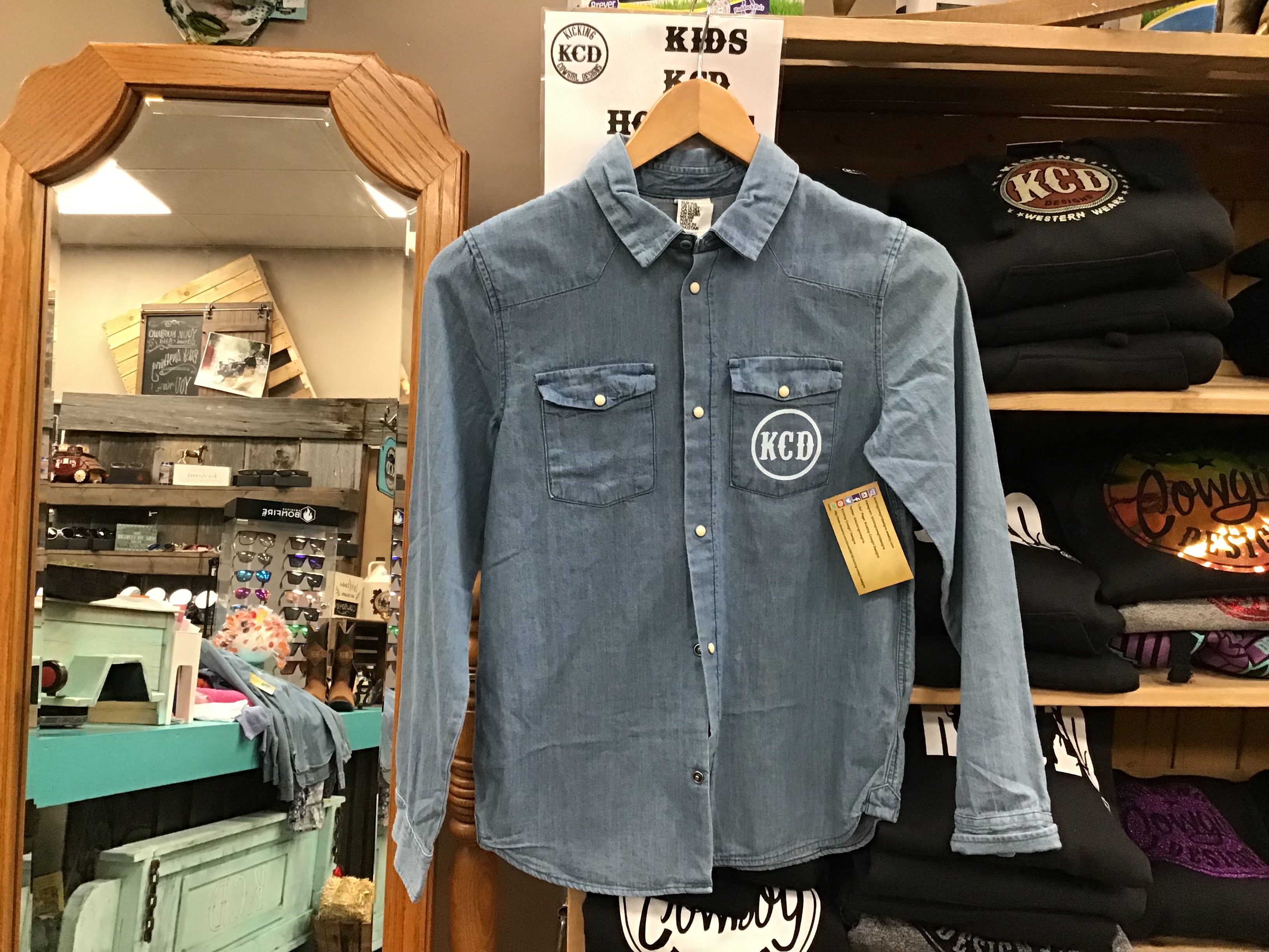 Girls Rodeo Shirt- KCD White Sparkle - size 12/13