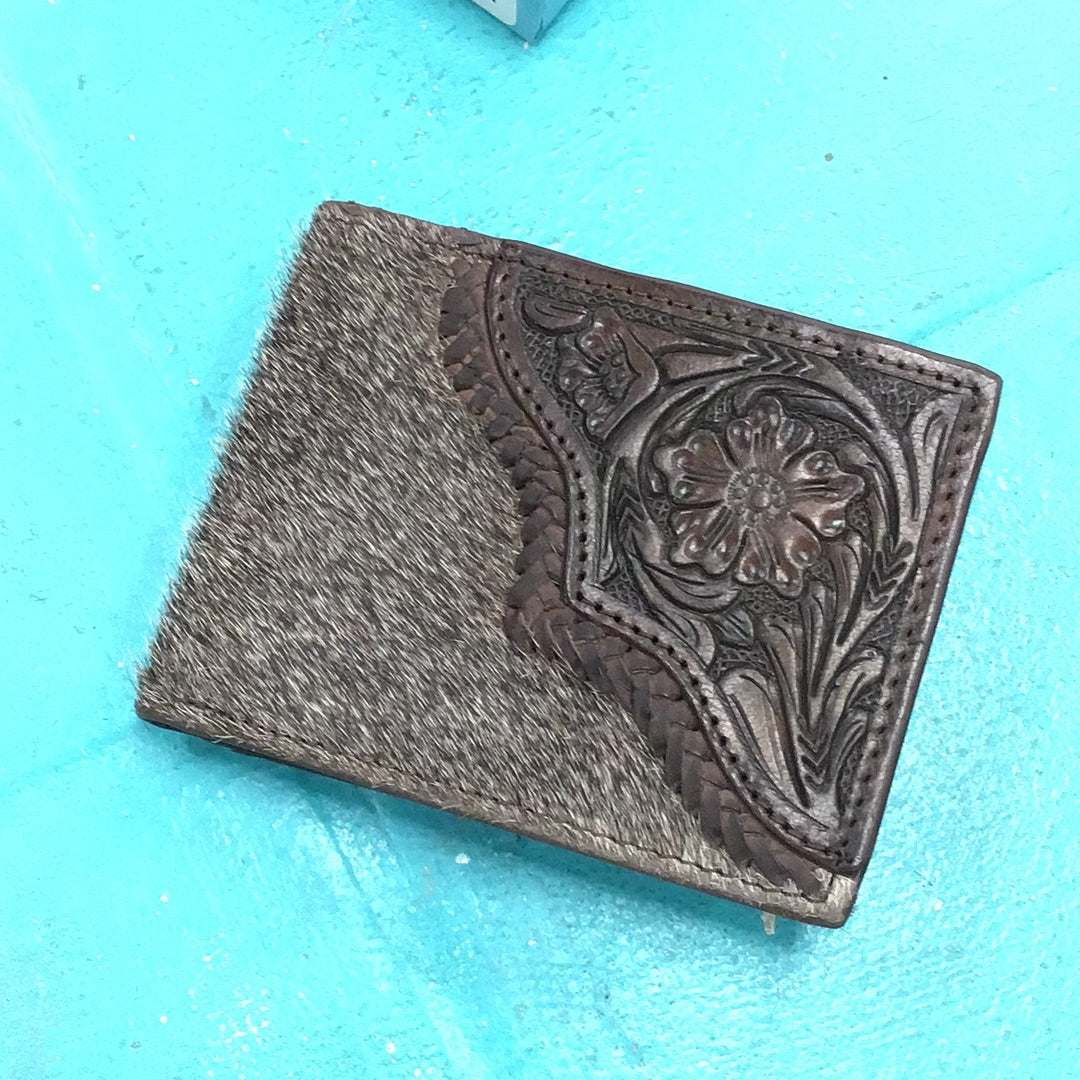 Nocona Leather and Fur Wallet