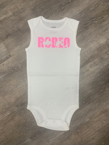 Onesie - White With Rodeo Hot Pink Sparkle size 12 Months