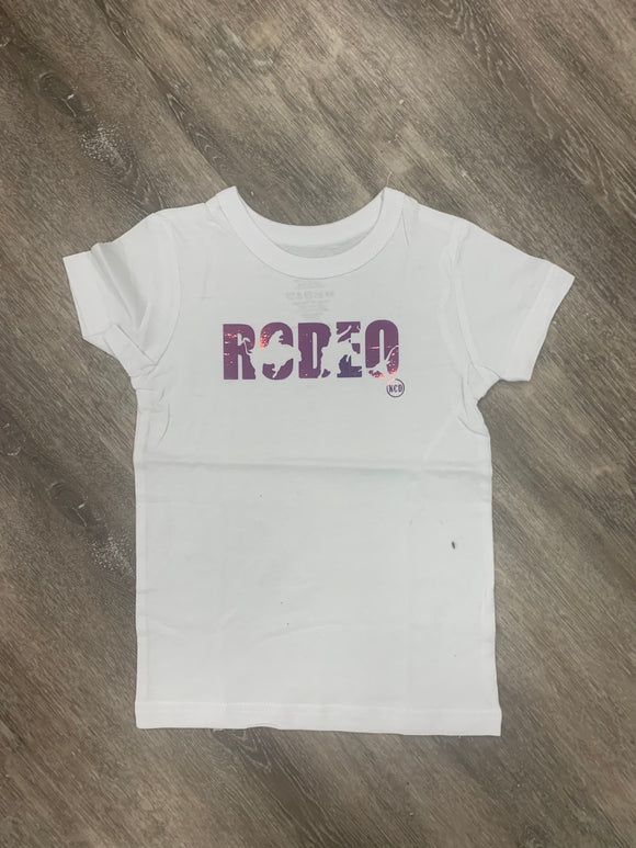 Youth White Tee - Rodeo Disco - size 2T-3T