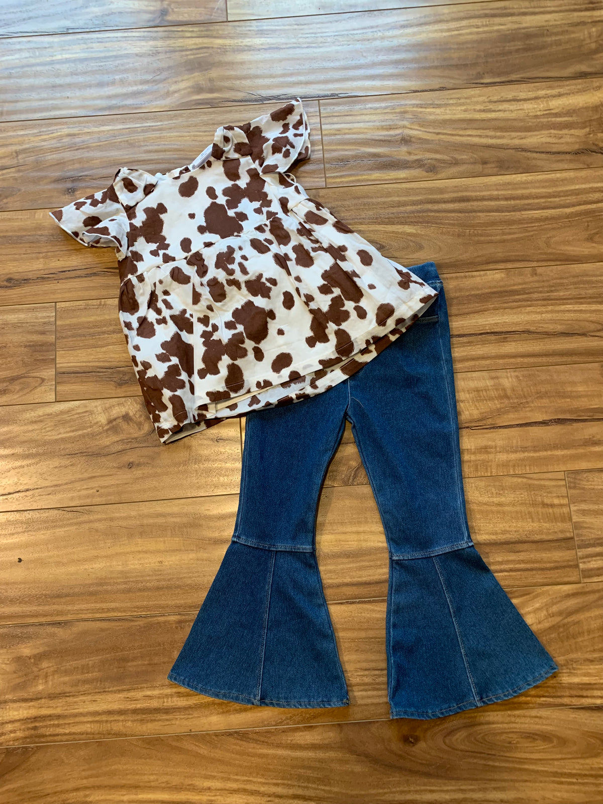 Little Girl Cow Print 3 piece Set 4T