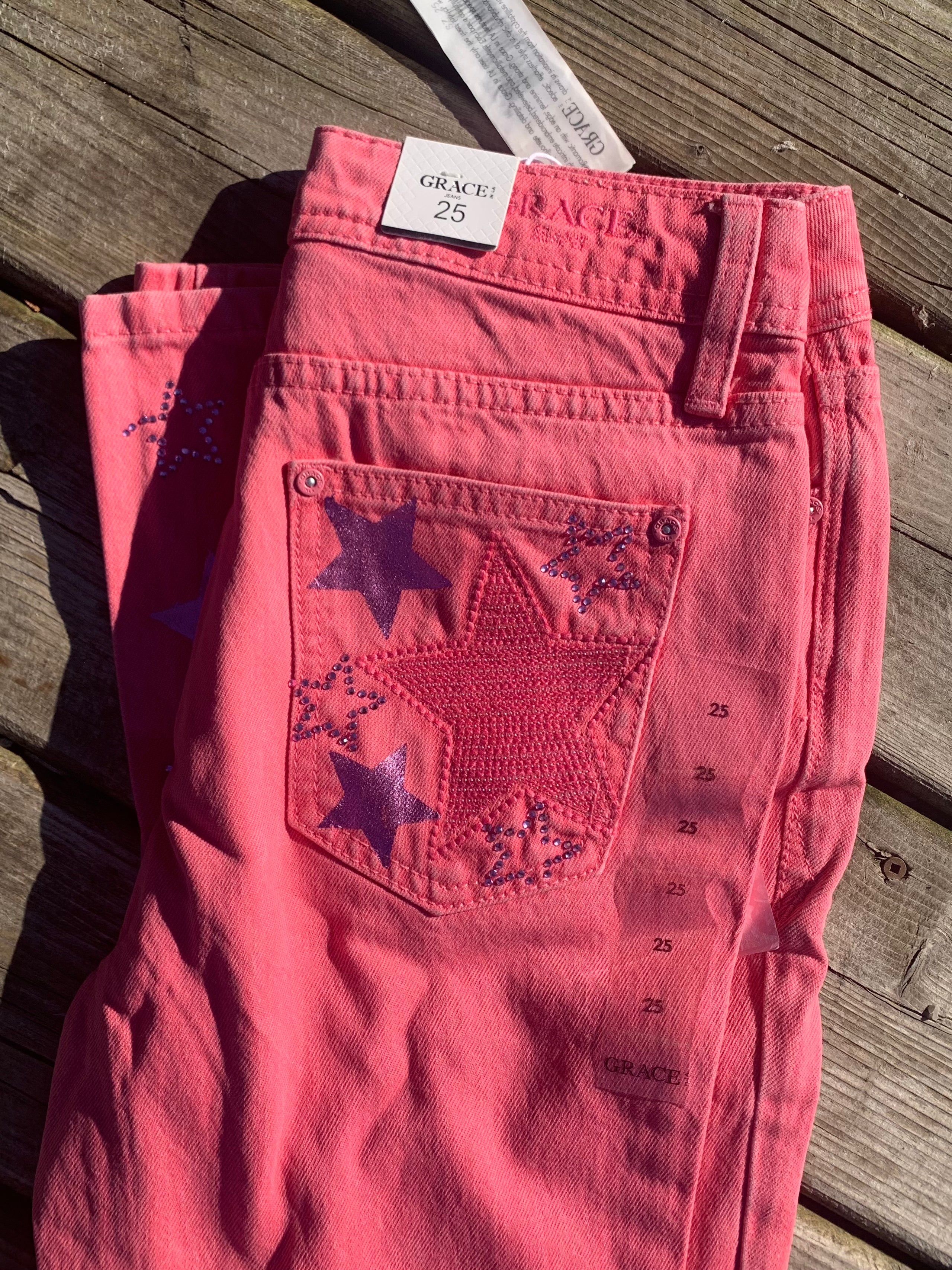 Grace Women’s Pink Jeans - Stars
