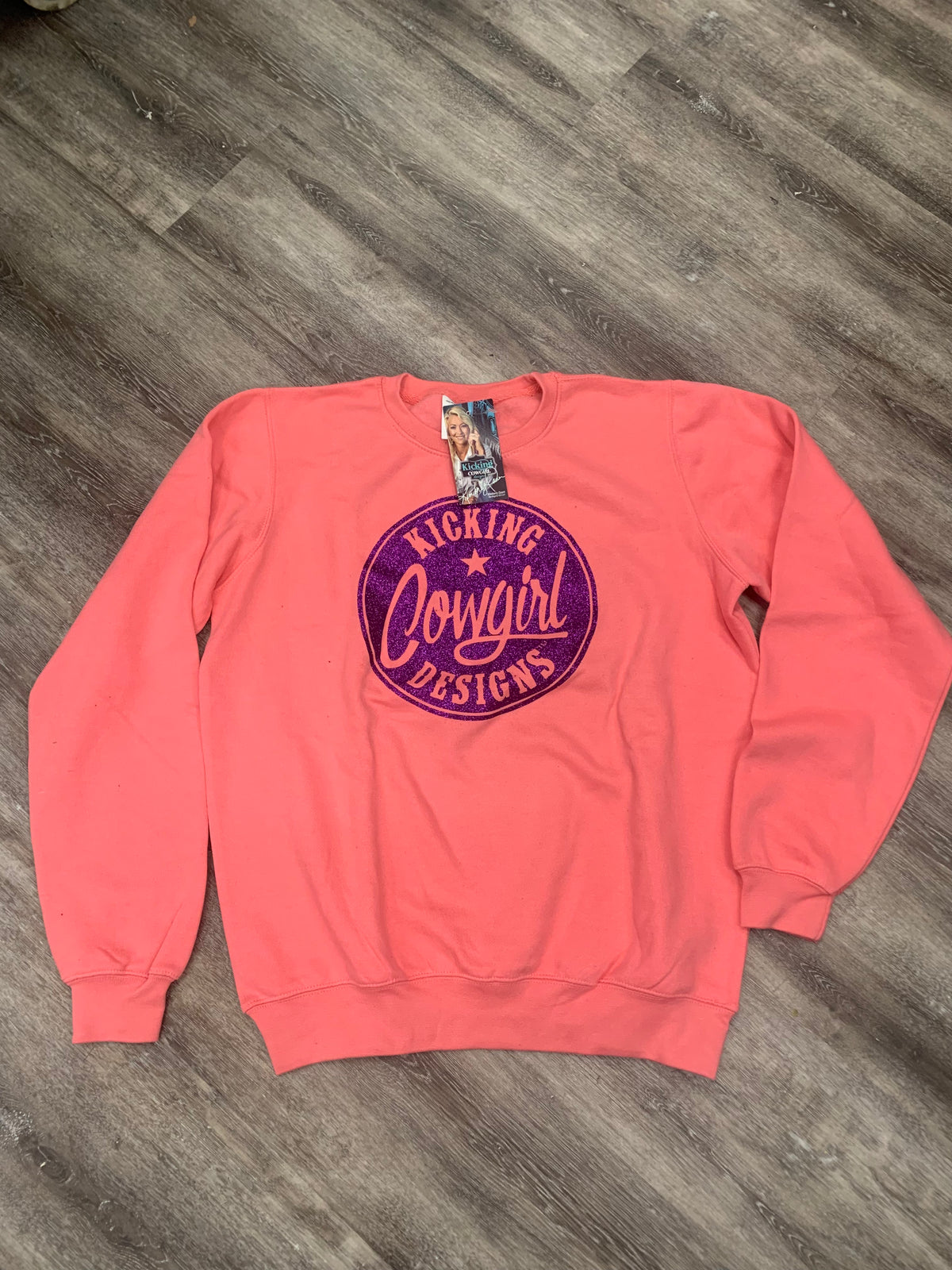 Women’s Coral Crewneck- Philly Purple Sparkle - SMALL