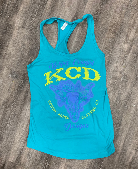 KCD Turquoise Tank with Lavender Rose