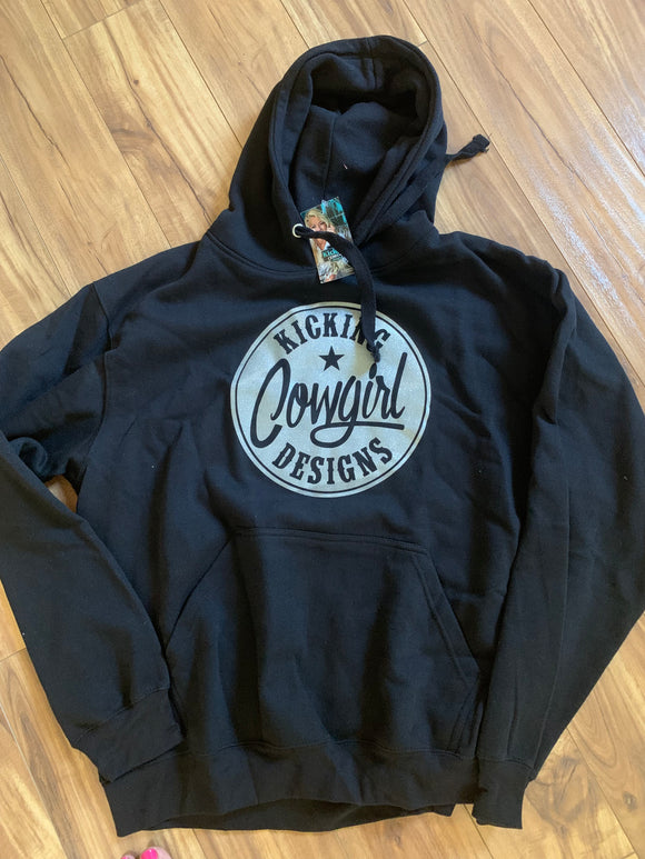 Women’s Black Hoodie - Philly Grey Sparkle XL