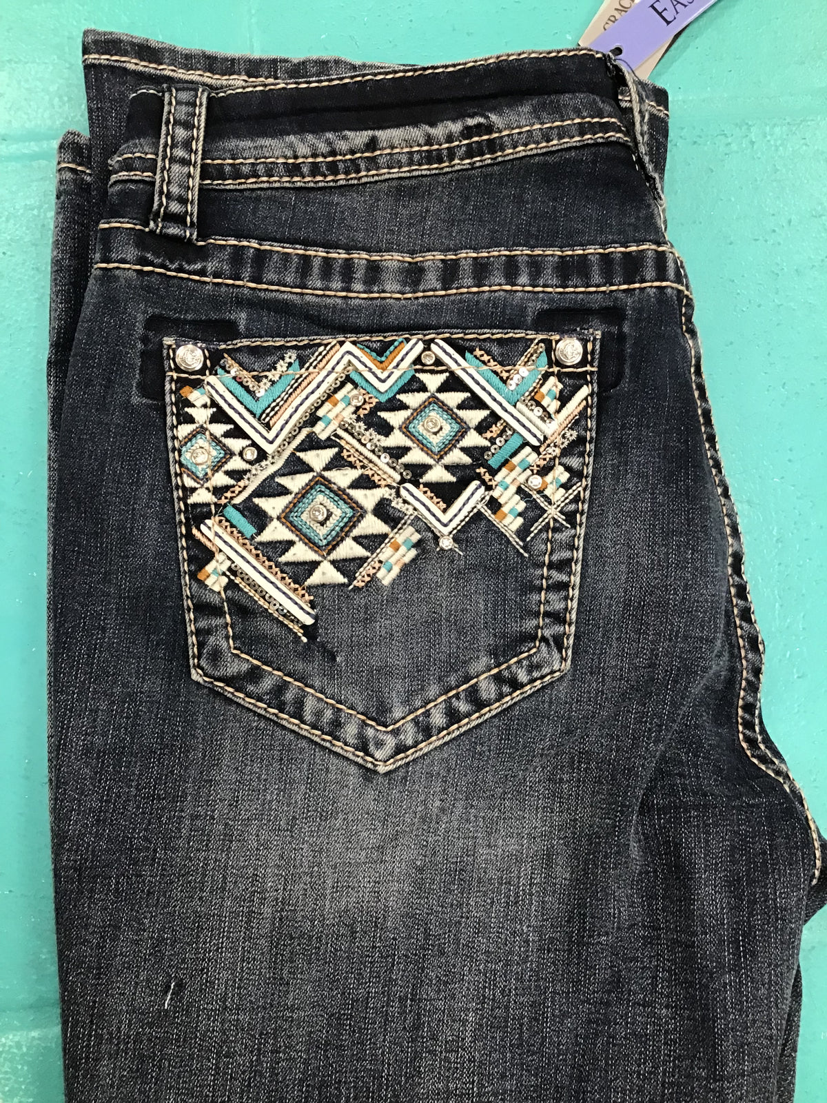 Grace Women's Bootcut Jeans-Aztec Teal