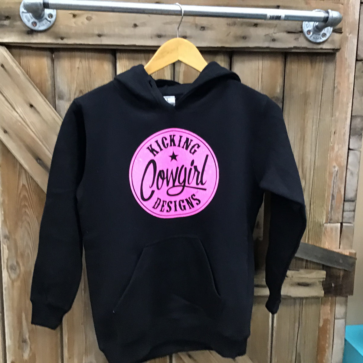 Youth Black Hoodie - Philly Pink Sparkle