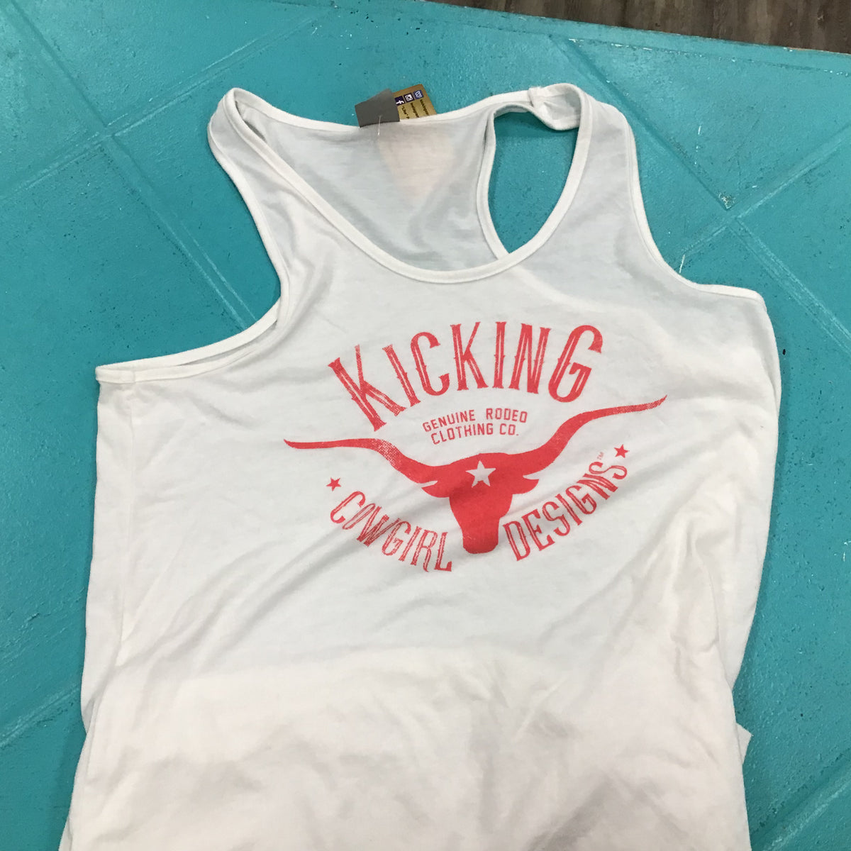 Women’s White Tank - Longhorn Orange