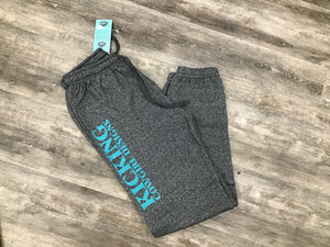 Kicking Cowgirl Trackpants Turquoise Logo size SMALL