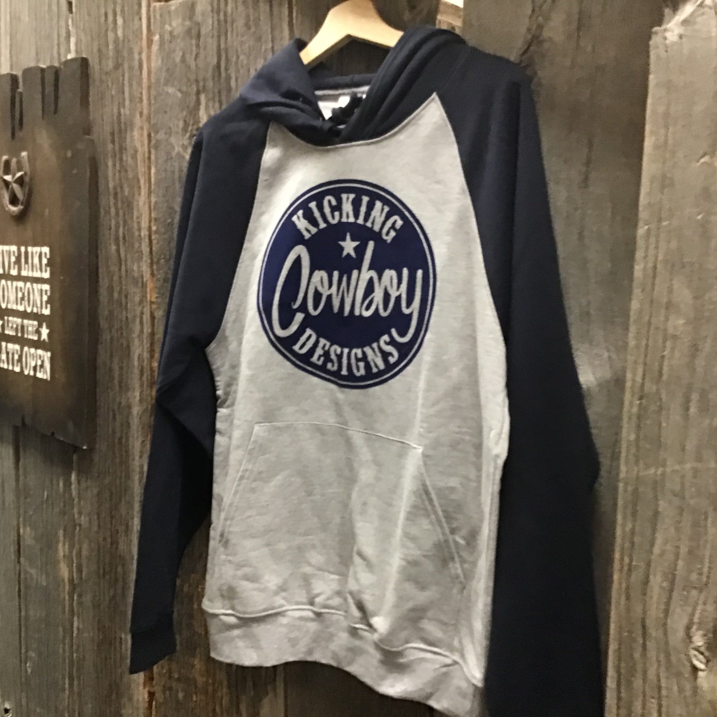 Men’s Two Toned Hoodie - Cowboy Navy Flocking