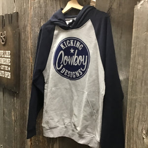 KCD Two Toned Hoodie with Navy Flocking