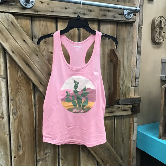Wrangler Ladies Pink Cactus Tank