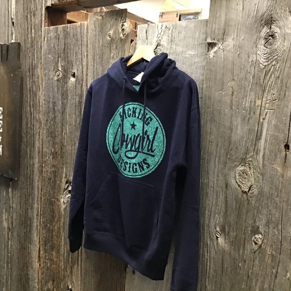 Women’s Navy Hoodie - Philly Green Sparkle