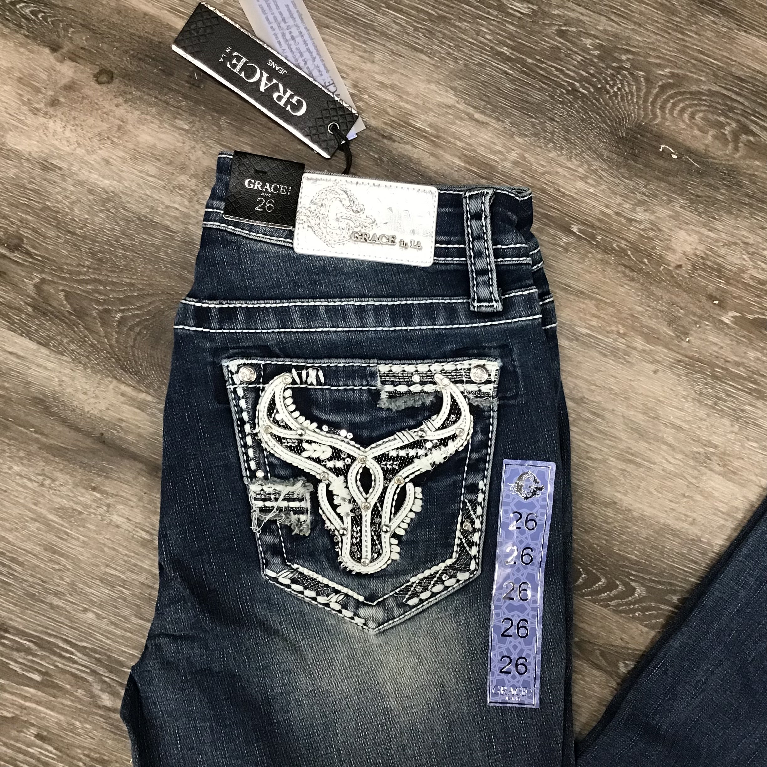 Grace Women's Bootcut Jeans - Steer Head