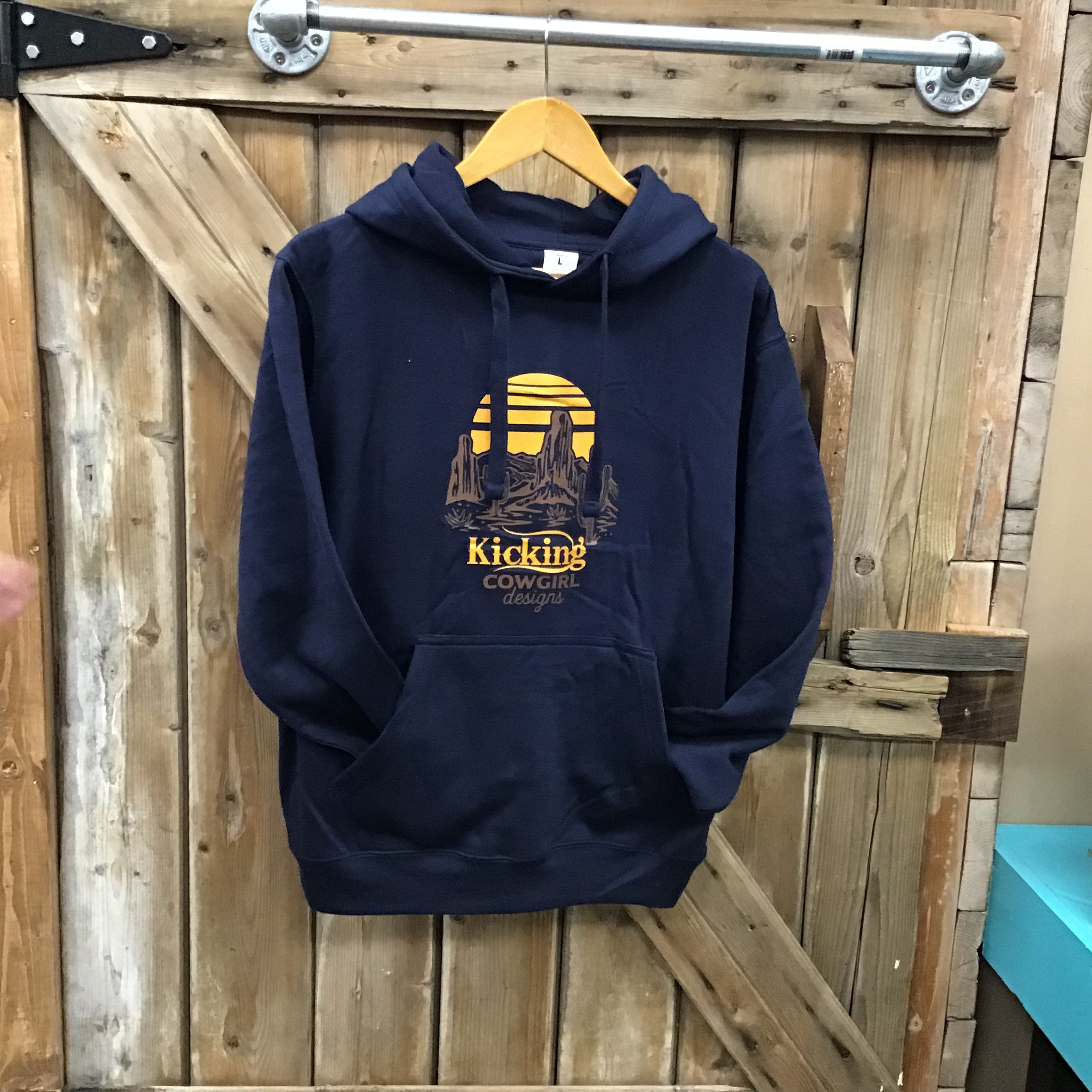 Women’s Navy Hoodie  - Sunset /Cactus