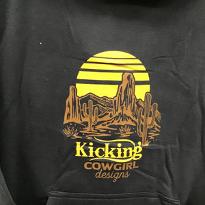 Women’s Navy Hoodie  - Sunset /Cactus