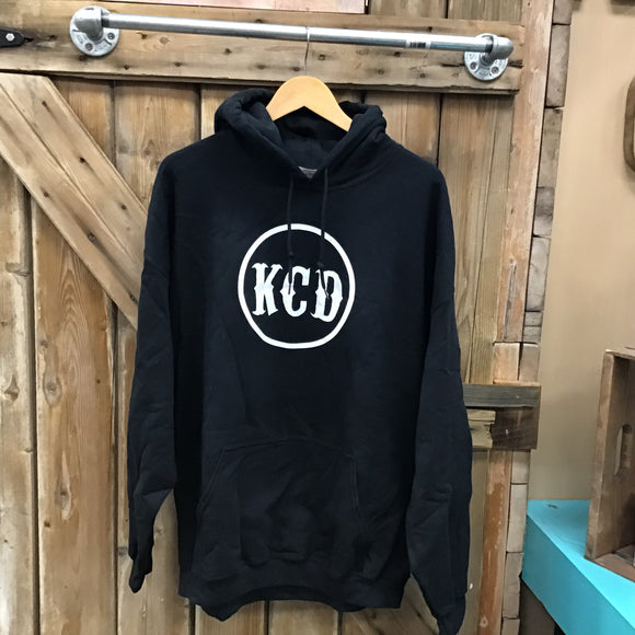 KCD Unisex Hoodie Black with white logo - size 2XL
