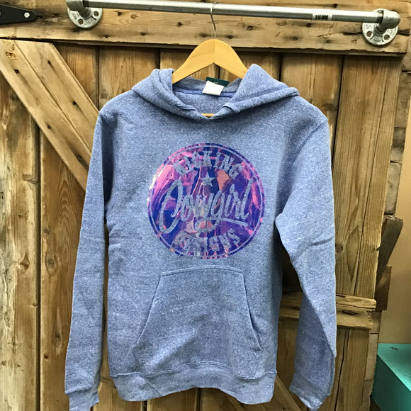 KCD Women’s Hoodie Heather Blue- Disco Philly Logo