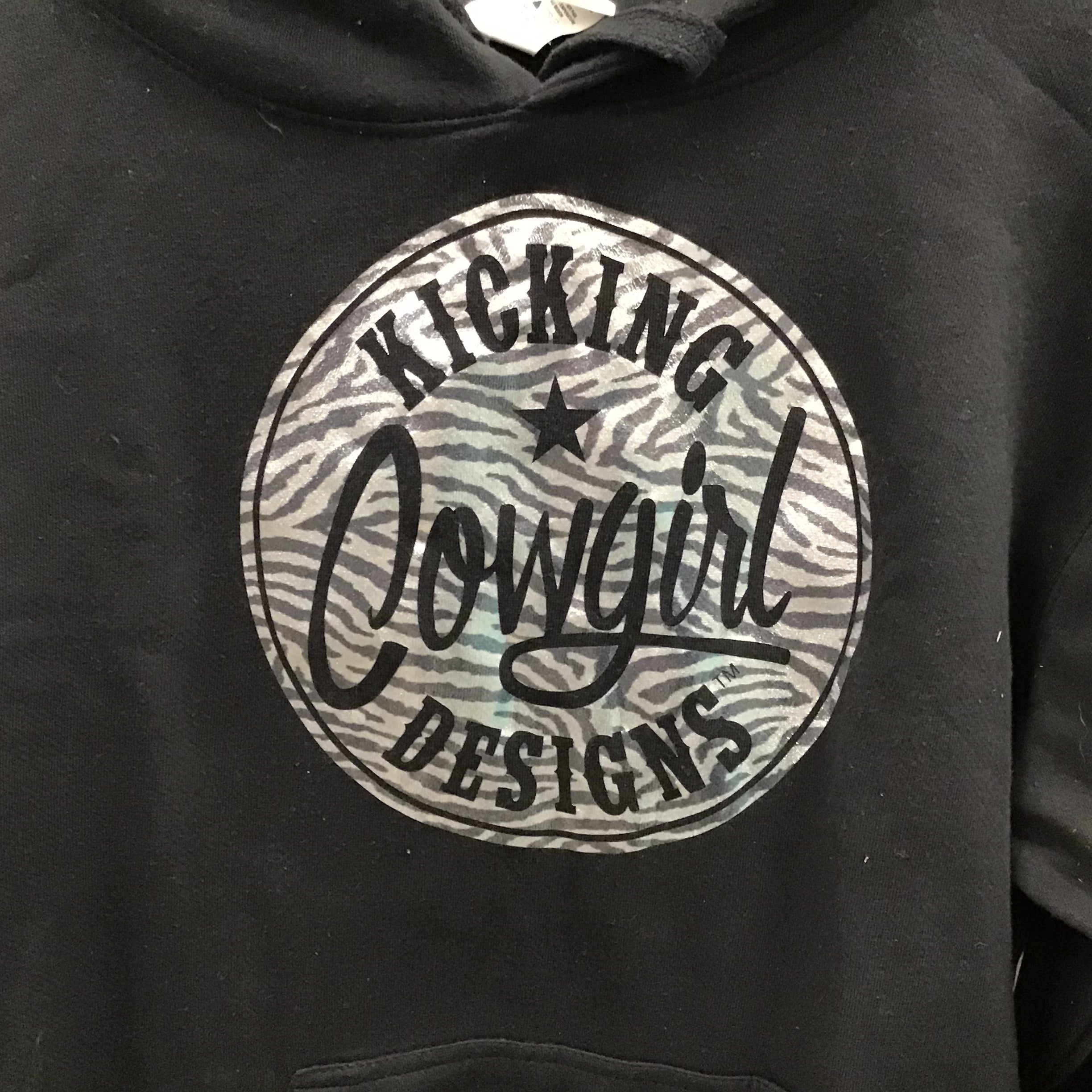 Women’s Black Hoodie  - Philly Zebra