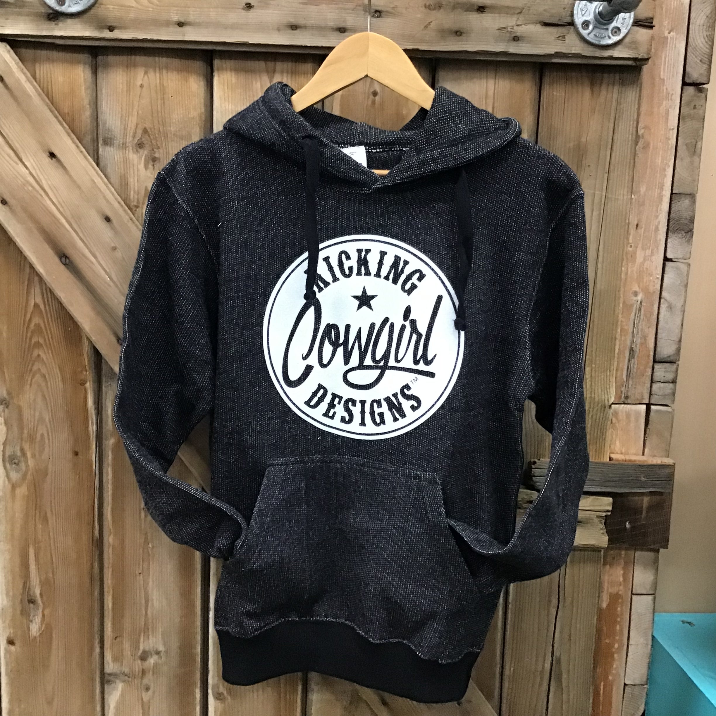 Women’s Heather Black Hoodie - Philly White Sparkle