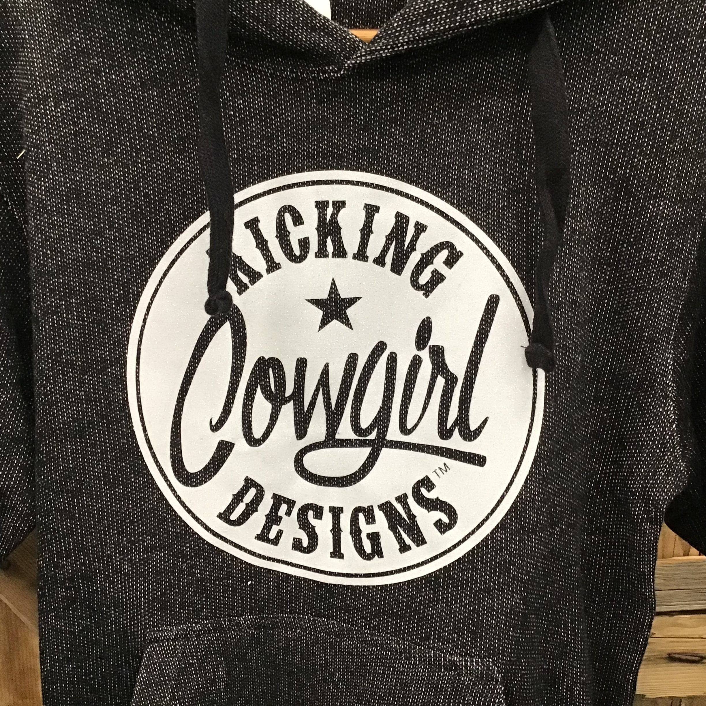 Women’s Heather Black Hoodie - Philly White Sparkle