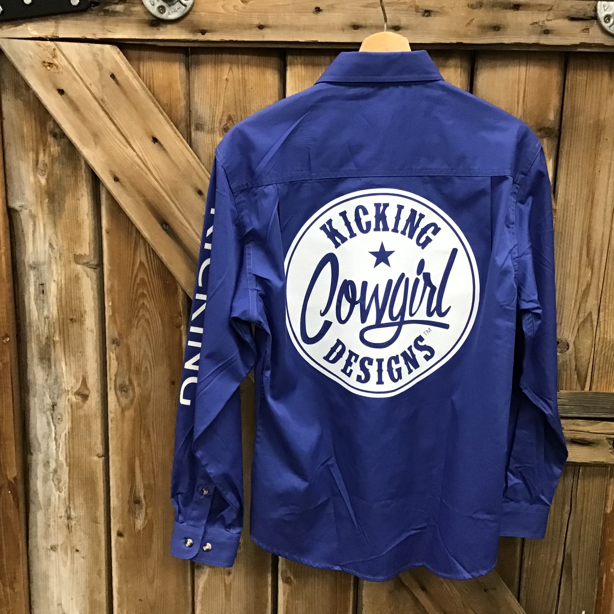 Women’s Rodeo Shirt Blue/White Sparkle KCD -size SMALL