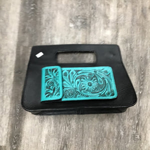 Small Leather Bag with Tooled Phone Case
