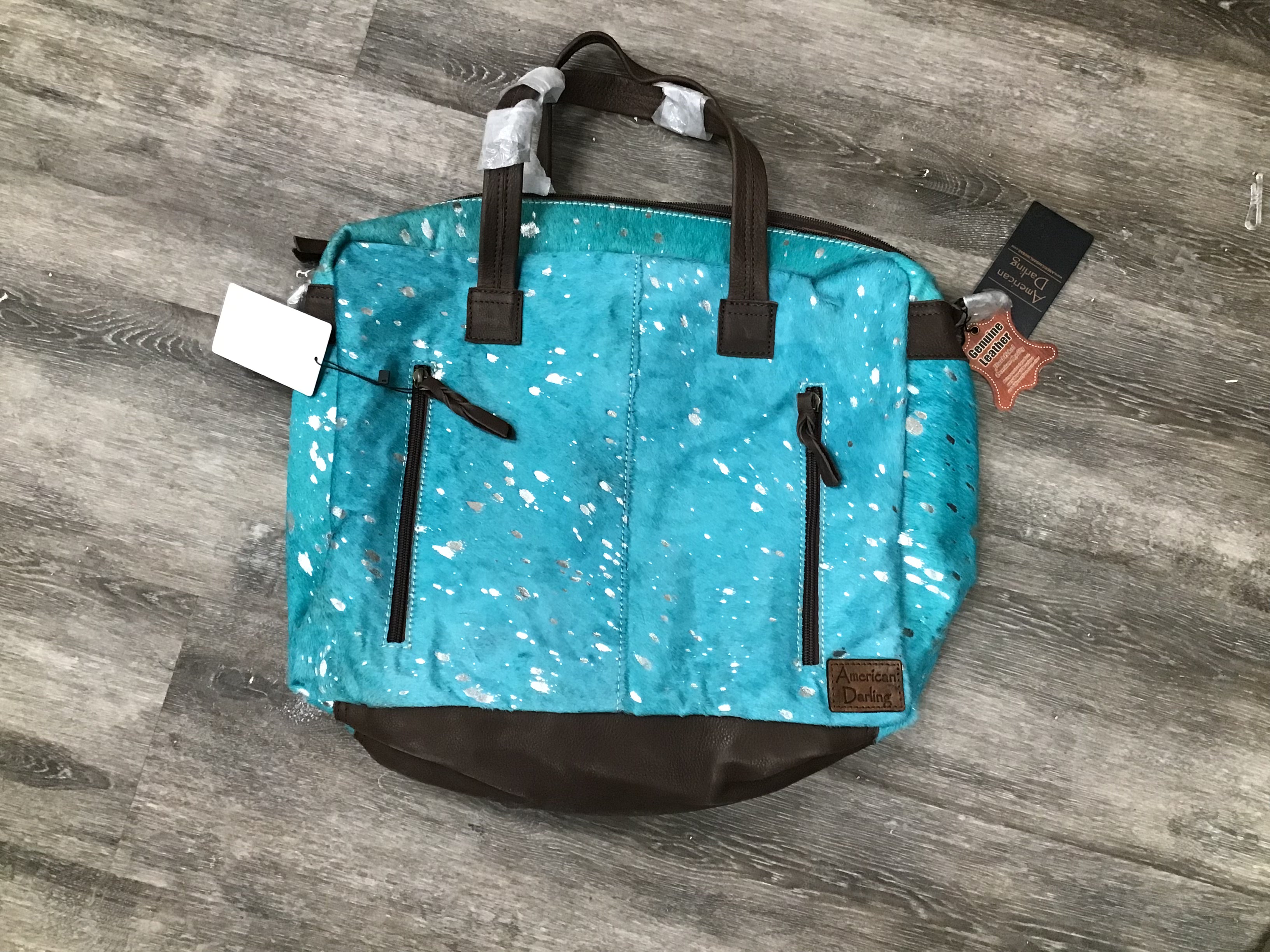 American Darling Turquoise Cowhide Purse