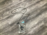 Little Leather Purse with Zebra Pattern and Cross