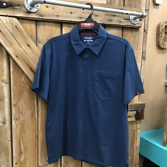Wrangler Men’s Golf Shirt - Blue - size MEDIUM