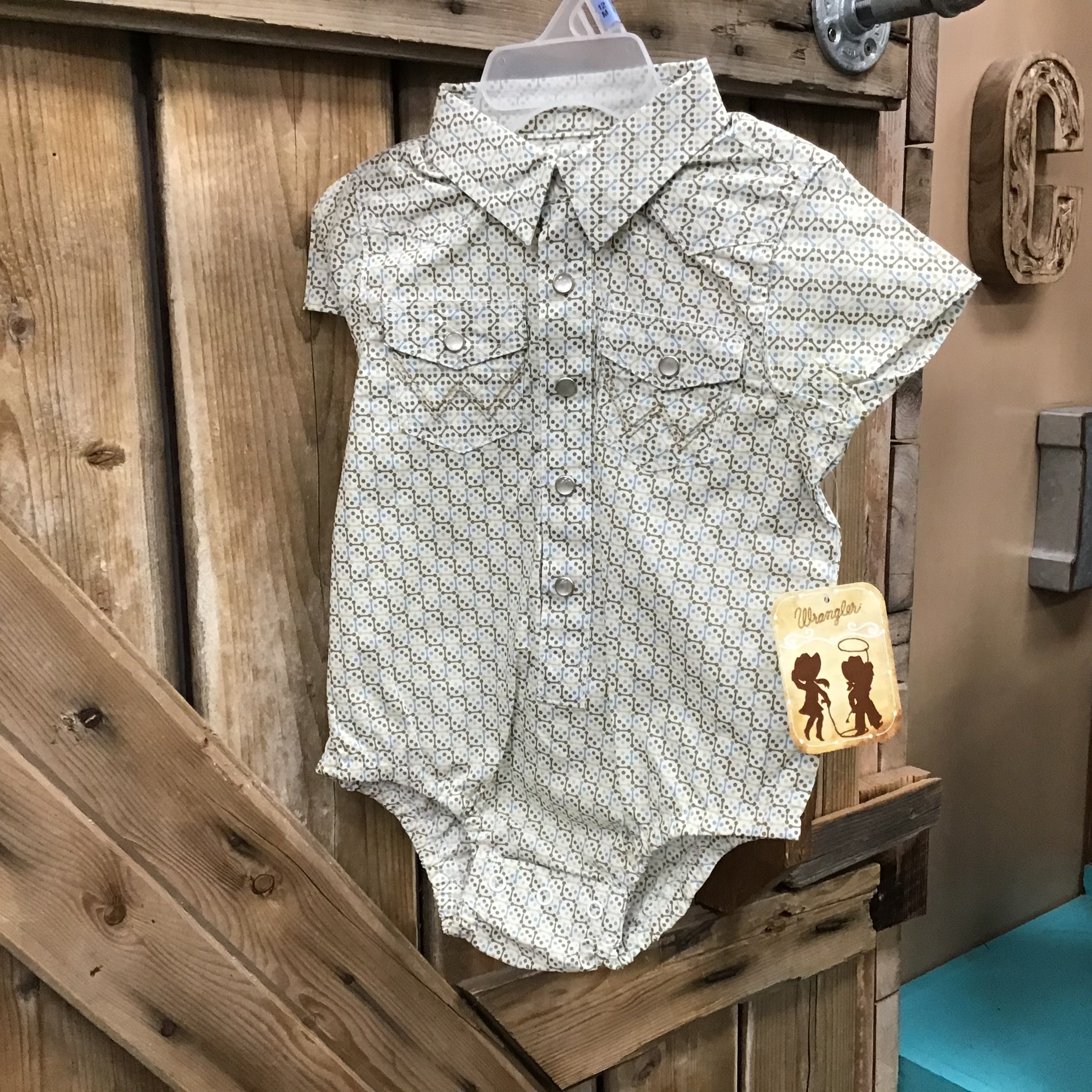 Wrangler Unisex Pearl Button onesie