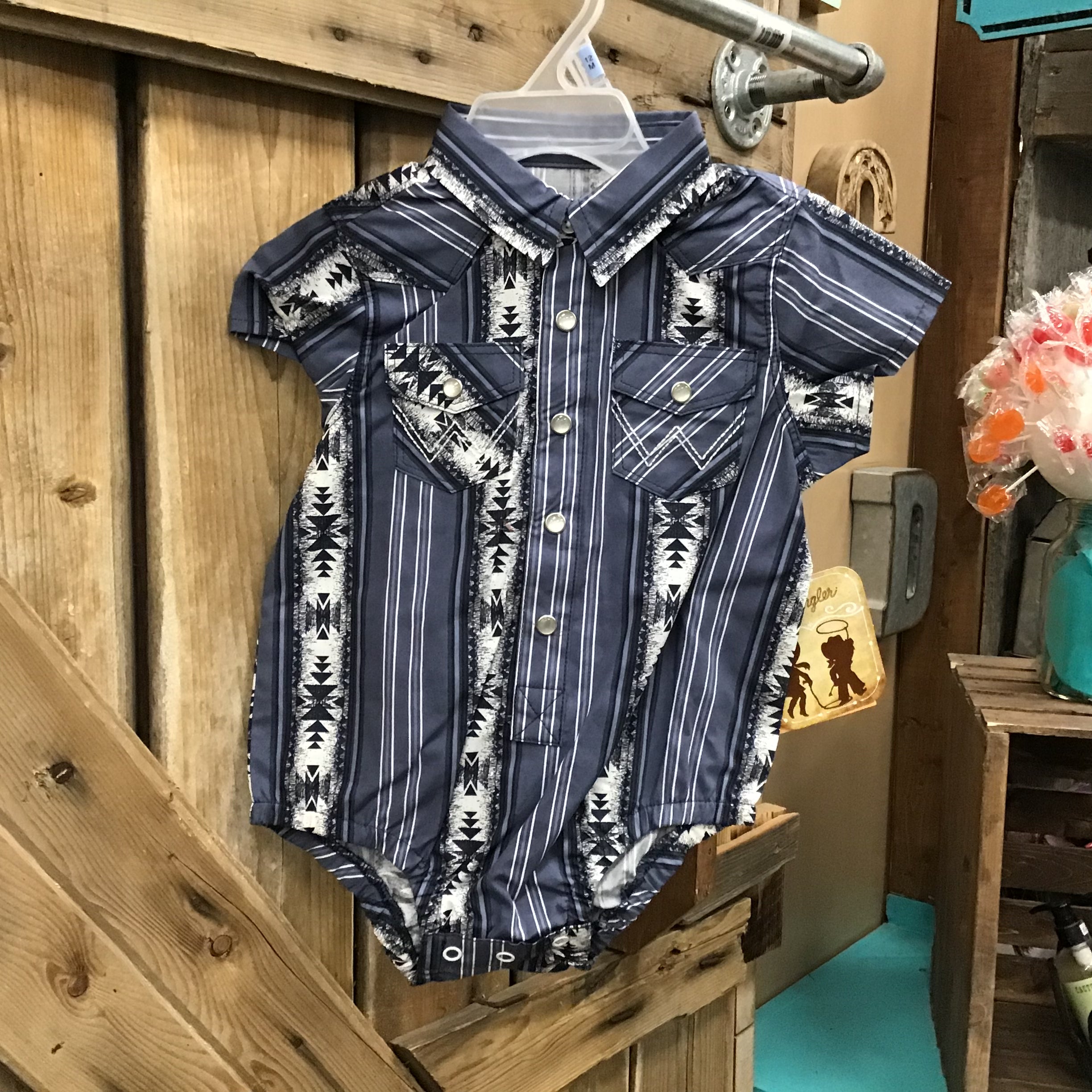 Wrangler Unisex Pearl Button onesie