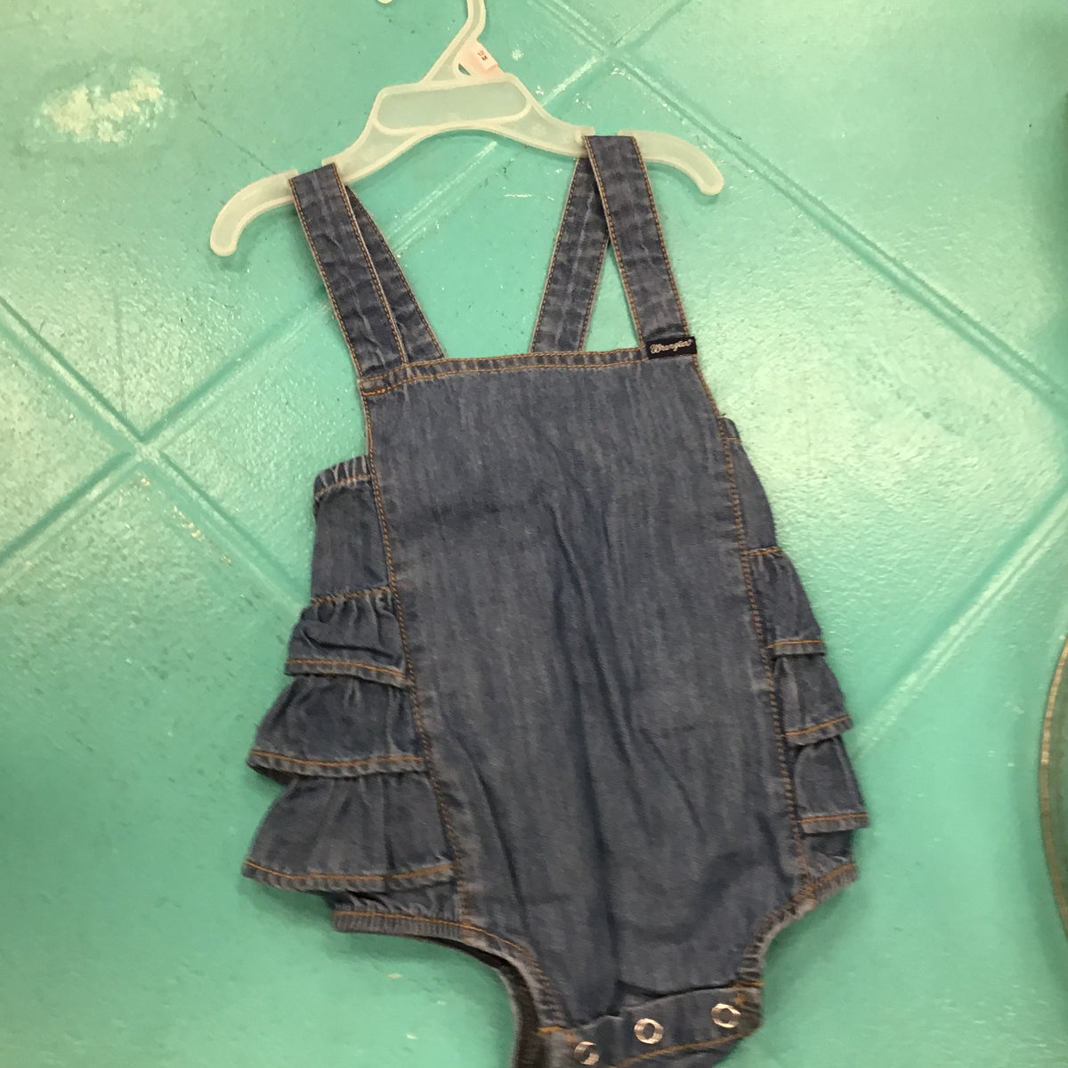 Wrangler Infant Overalls with Ruffle size 12M