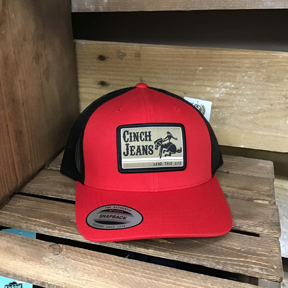 Cinch Hat- Red and Black