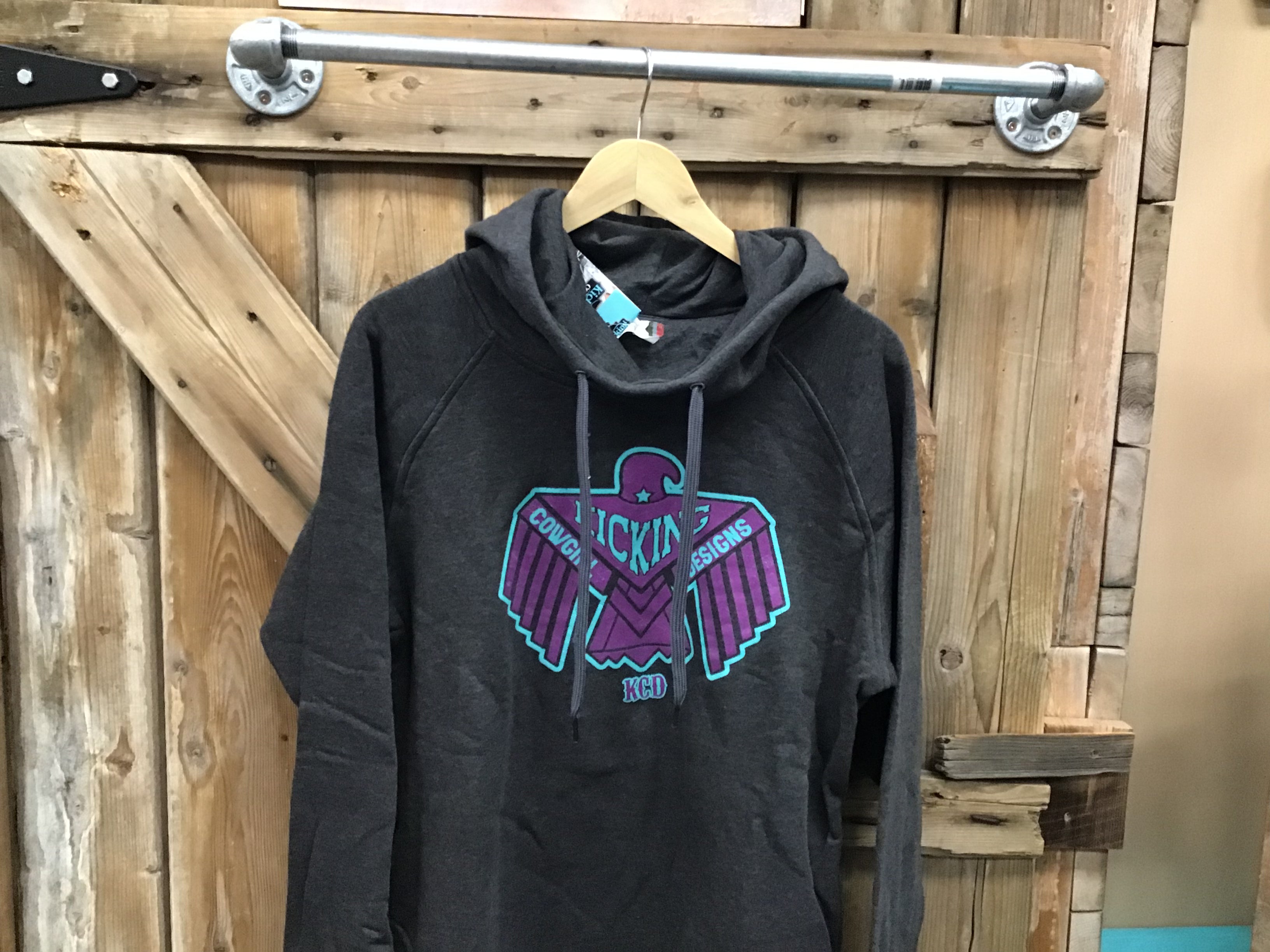 Women’s Dark Grey Funnel Hoodie - Thunderbird