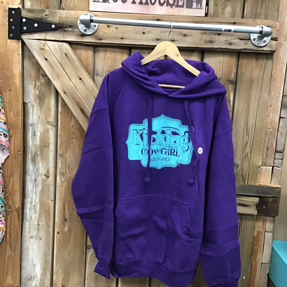 KCD Women’s Purple Hoodie with Turquoise Logo size 2XL