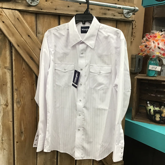 Wrangler Men’s White Stripe Rodeo Shirt
