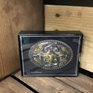 Belt Buckle - Two Toned Long Horn