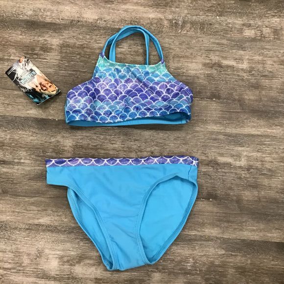 Girls 2 piece Bathing suit - Mermaid size SMALL (6)