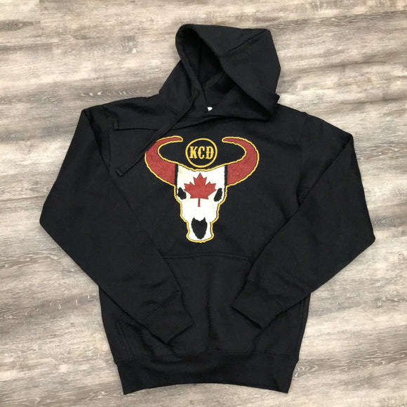 NEW Unisex Black Hoodie -KCD Canada Bull