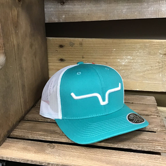 Kimes Hat - Weekly Trucker Teal/White