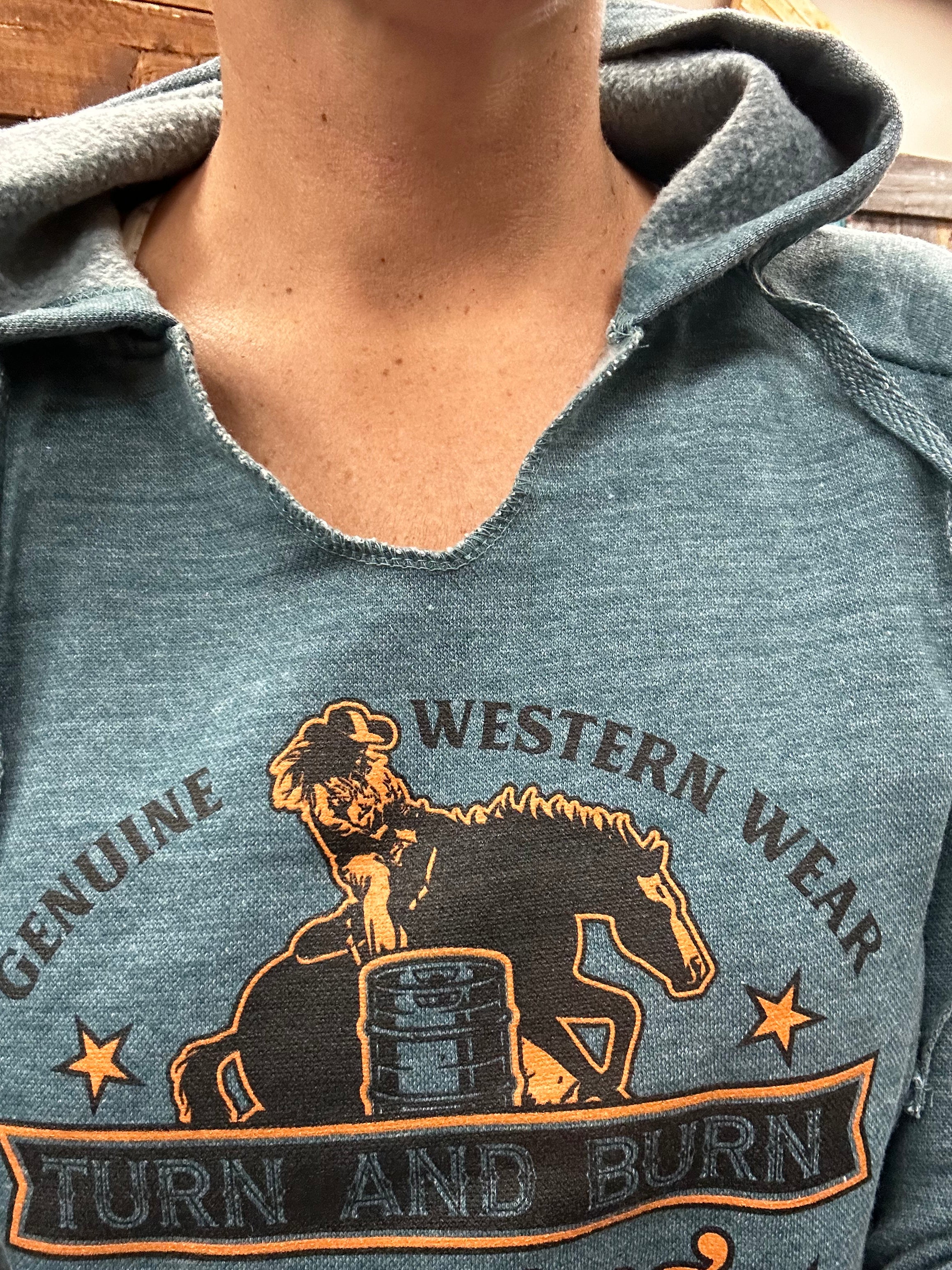 Women’s Teal Hoodie - “Turn and Burn”