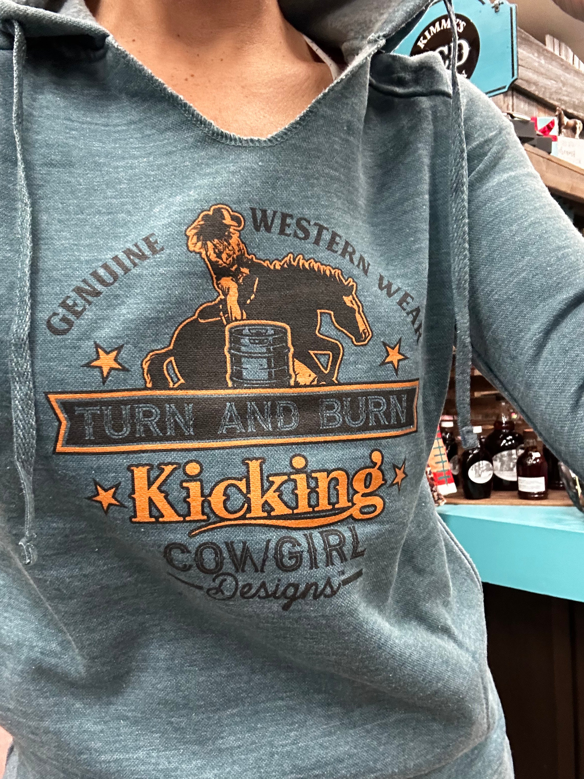 Women’s Teal Hoodie - “Turn and Burn”